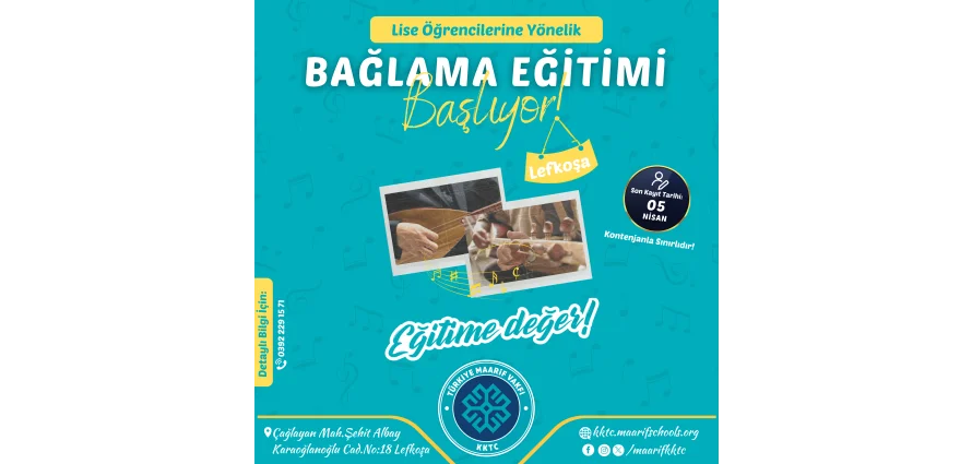 Lise öğrencilerine yönelik bağlama eğitimimiz başlıyor! 